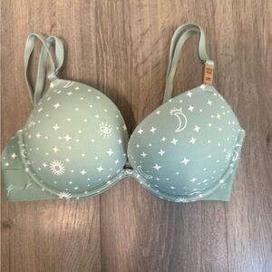 PINK Victoria's Secret Celestial Print Wear Everywhere Push-up Bra - Mint